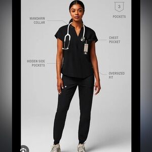 Fabletics scrub set with evolve scrub top + on call joggers